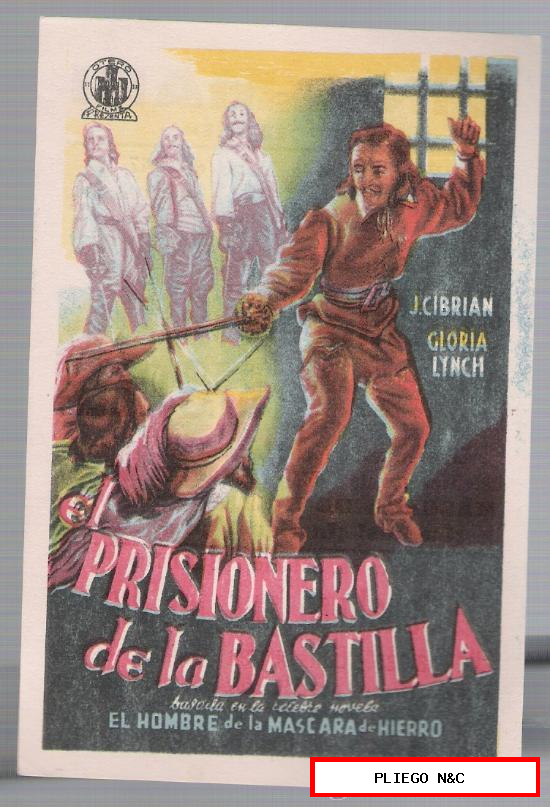 El prisionero de la Bastilla. Sencillo de Otero Films. Cine Mari-León 1947