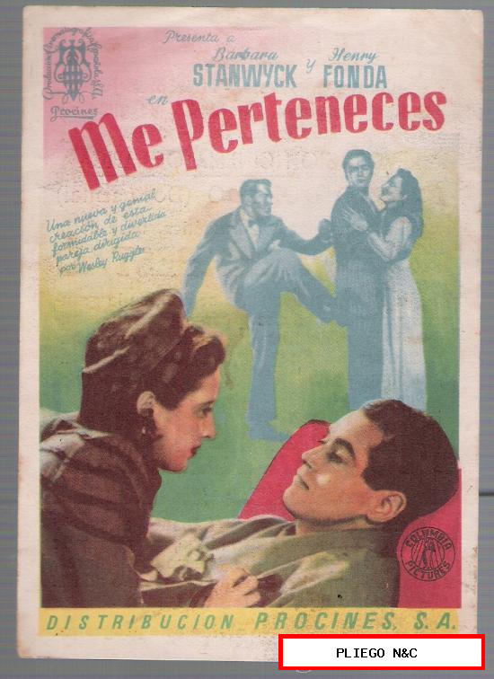 Me perteneces. Sencillo de Procines. Cine La Esperanza-Arenys de Mar 1944