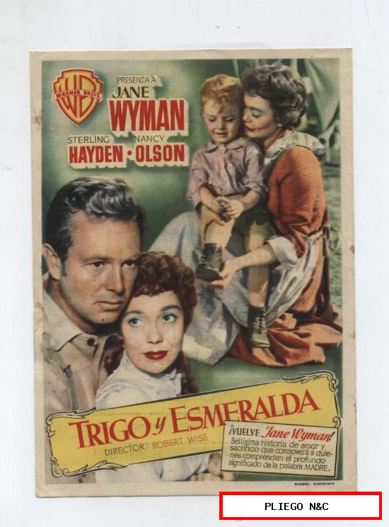 Trigo y Esmeralda. Sencillo de WB. Cines Olimpia y Mundial 1954