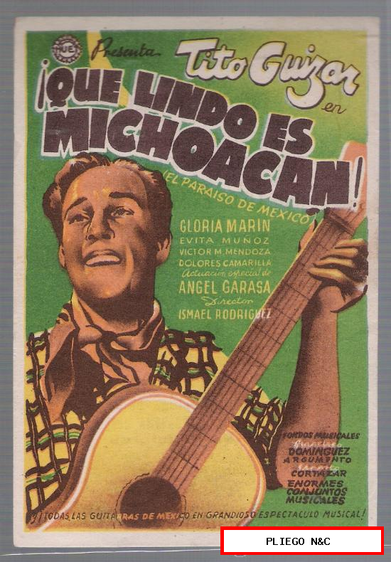 ¿Que lindo es Michoacán! Sencillo de Huet. Frontón Cinema-Logroño 1947