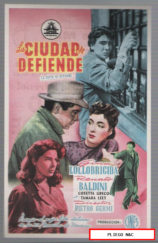 La ciudad se defiende. Sencillo de Cifesa. Cine Mari-León 1953. ¡IMPECABLE!