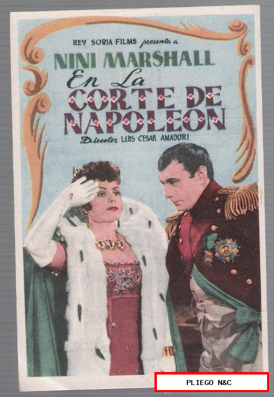 En la Corte de Napoleón. Sencillo de Rey Soria. Cine Mari-León 1950. ¡IMPECABLE!