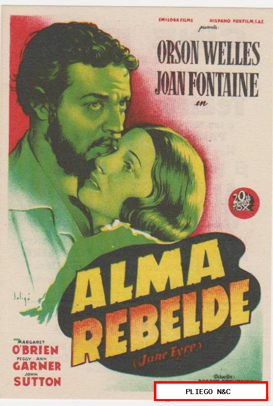 Alma Rebelde. Soligó. Sencillo de 20Th Century fox. Cine Mari-León 1946. ¡IMPECABLE!