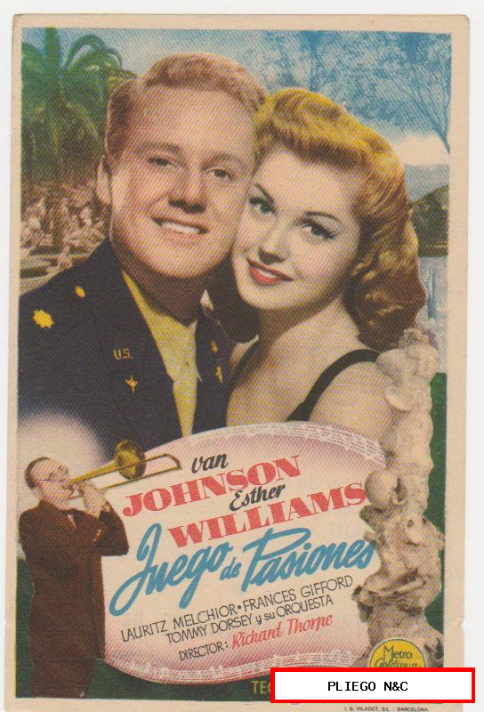 Juego de Pasiones. Sencillo de MGM. Gran Cinema Coca 1950