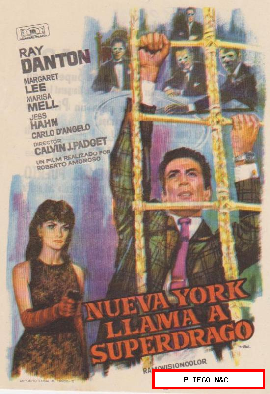 Nueva York llama a Superdrago. Sencillo de Mundial films. Cine Capitol-Málaga 1967