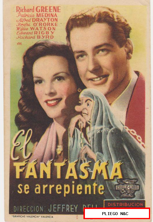 El Fantasma se arrepiente. Sencillo de Chamartín. Cine Español-Andújar 1947
