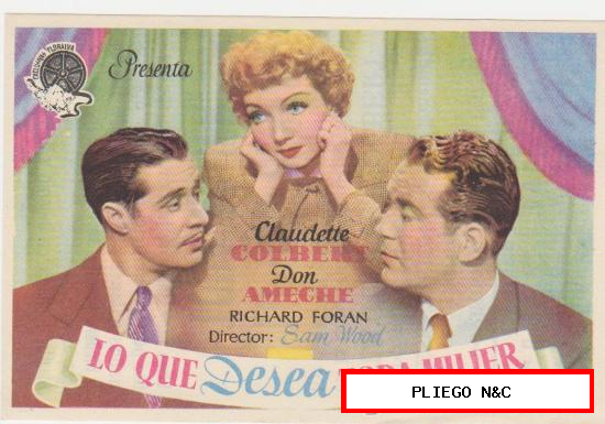Lo que desea toda mujer. Sencillo de Floralva. Cine Mari-León 1947. ¡IMPECABLE!