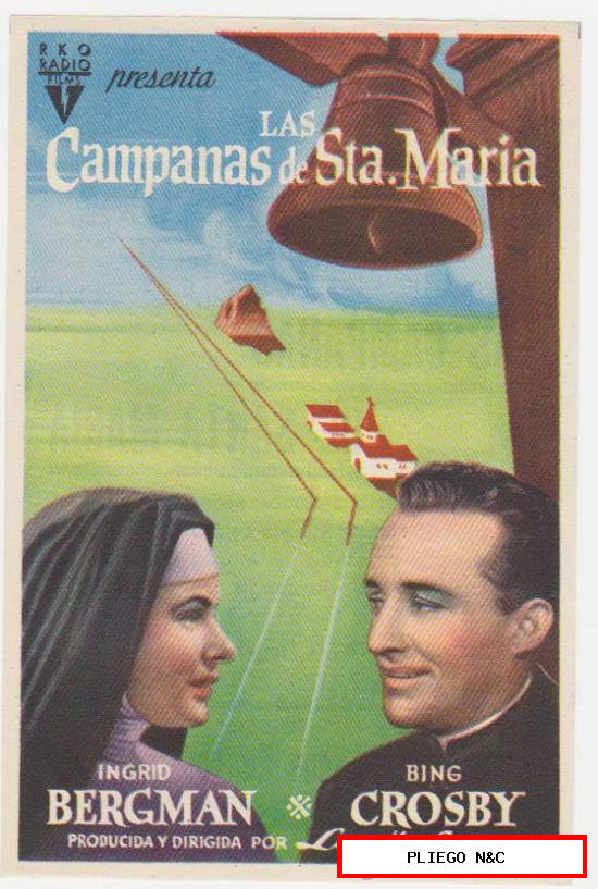 Las Campanas de Santa María. Sencillo de RKO Radio. Cine Mari-León 1948. ¡IMPECABLE!