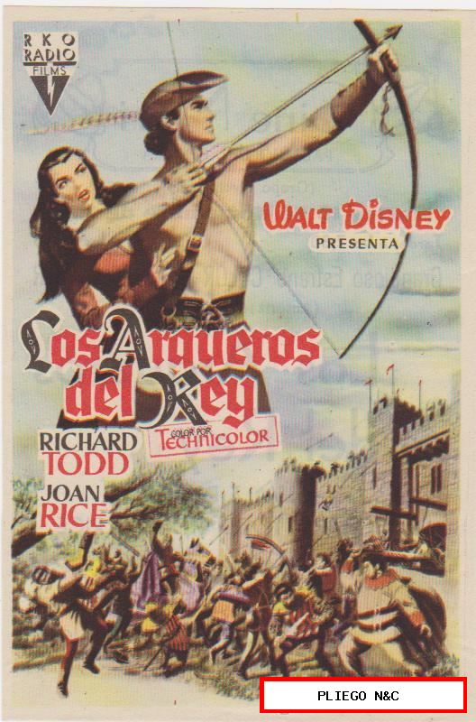 Los Arqueros del Rey. Sencillo de RKO Radio. Cine Mari-León 1954. ¡IMPECABLE!