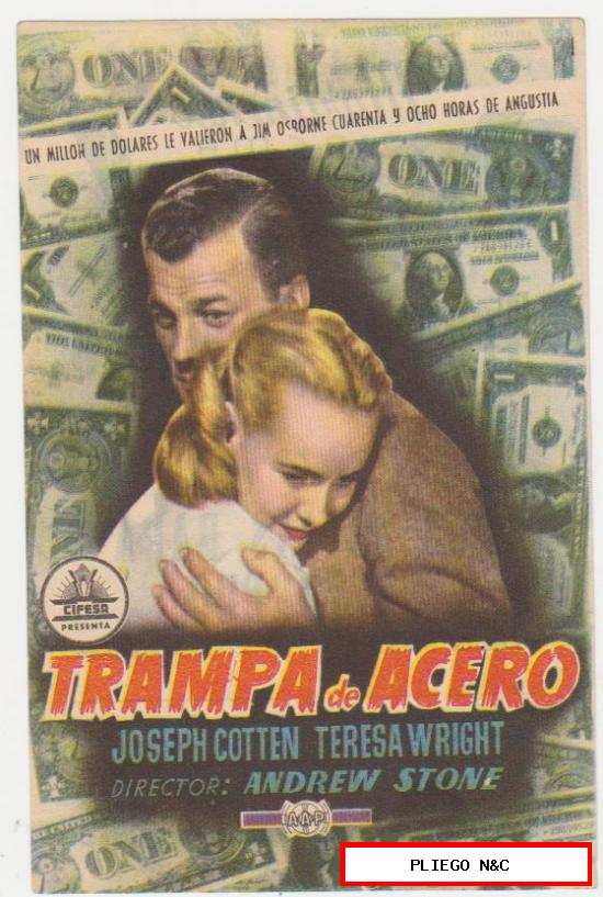 Trampa de Acero. Sencillo de Cifesa. Martinense Cinema 1958