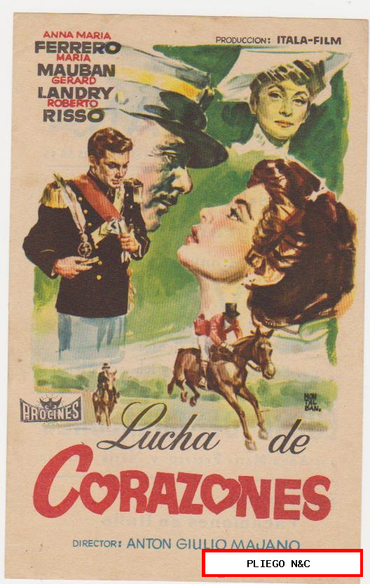Lucha de Corazones. Sencillo de Procines. Cine Meridiana 1958
