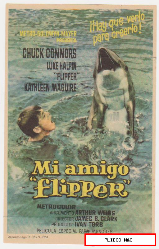 Mi amigo Flipper. Sencillo de MGM. Aliatar Cinema-Granada