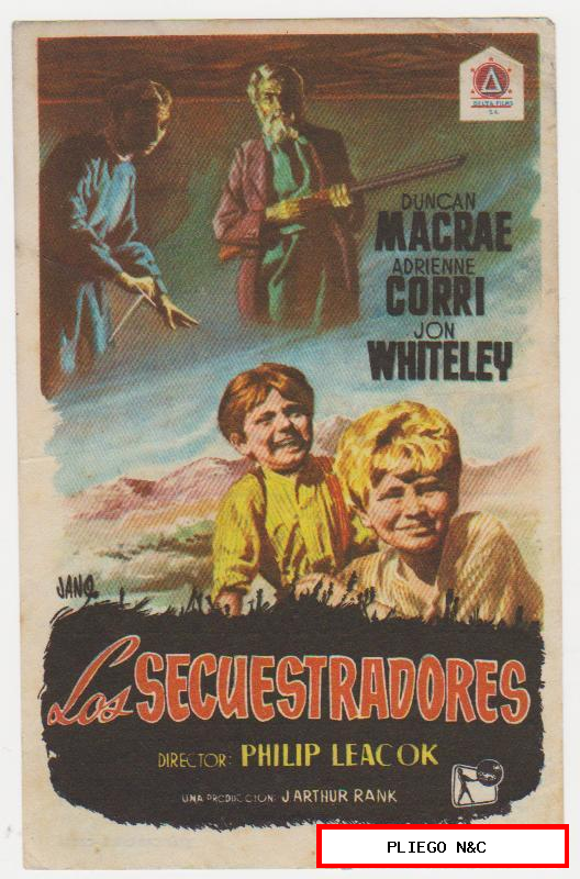 Los secuestradores. Sencillo de Delta Films. Cines Familiar y Llagosterense 1955