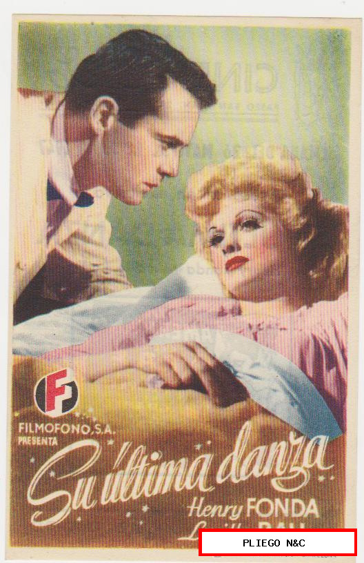 Su Última danza. Sencillo de Filmófono. Cine Lido 1947