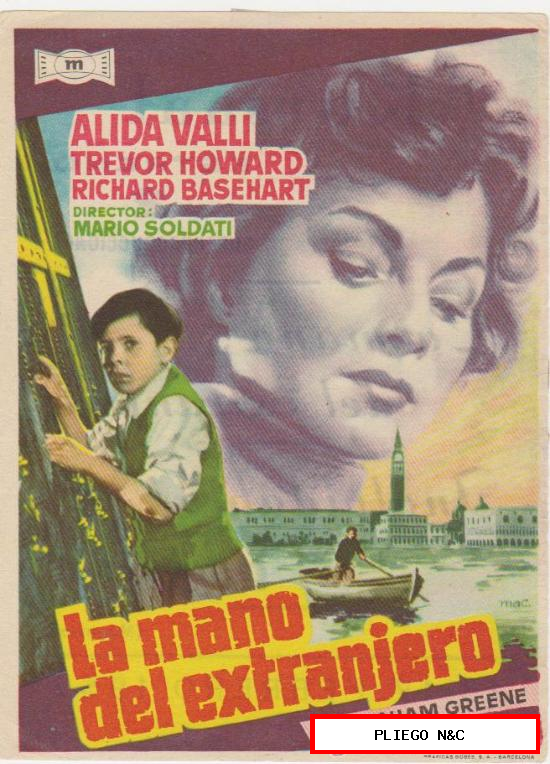 La mano del extranjero. Sencillo de Mundial films. Cine Kursaal 1957