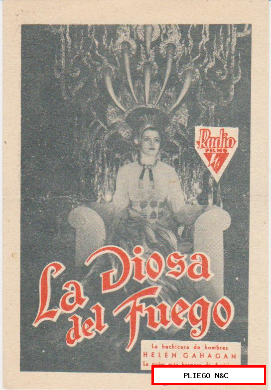 La Diosa del Fuego. Programa sencillo de Radio Films. Salón Nacional-Granada