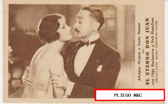 El Eterno don juan. Programa tarjeta de MGM. Cine Moderno 1932. y Concurso MGM