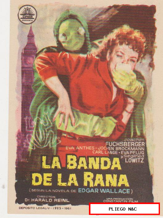 La Banda de la Rana. Sencillo de Cifesa. Cine Avenida-Valencia 1961. ¡IMPECABLE!