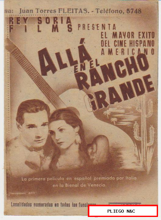 Allá en el Rancho Grande. doble de Rey Soria. Torrecine 1941