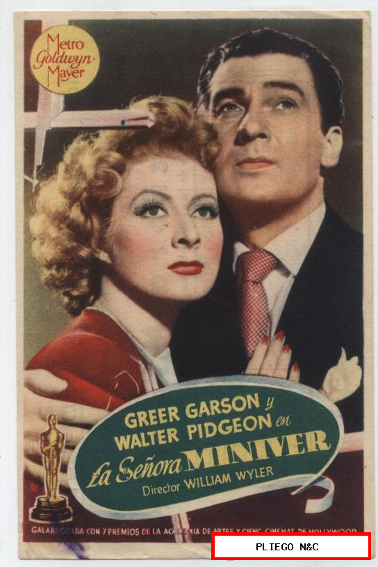 La Señora Miniver. Sencillo de MGM. Salón Anita 1948