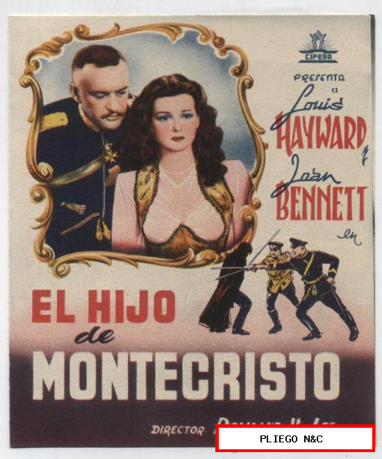 El Hijo de Montecristo. doble de Cifesa. Cine Mari-León 1944