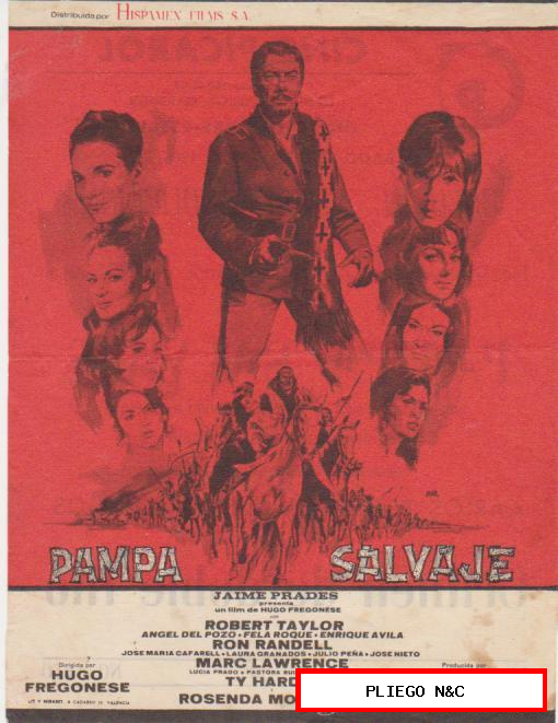 Pampa Salvaje. Sencillo grande de Hispamex Films. Cine Picarol-Badalona 1966