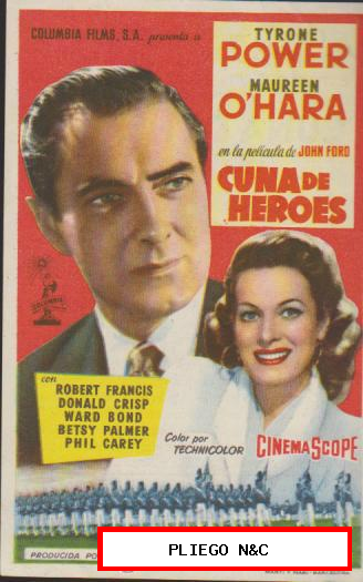 Cuna de Héroes. Sencillo de Columbia. Cinema Victoria 1957