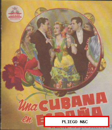 Una Cubana en España. Doble de Cifesa. Cine Mari-León 1951. ¡IMPECABLE!