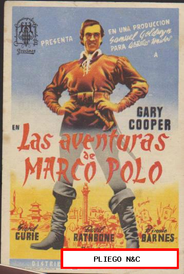 Las Aventuras de Marco Polo. Sencillo de Procines. Cine Rialto-Esparraguera