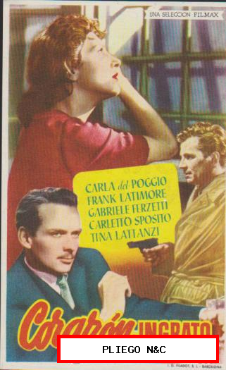 Corazón Ingrato. Sencillo de Filmax. Cine Mari-León 1953