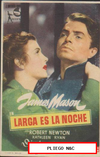 Larga es la noche. Sencillo de Chamartín. Cine Alkázar-Málaga 1949