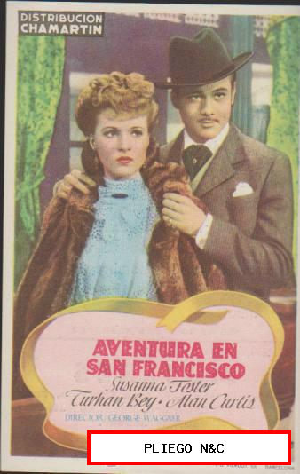 Aventura en San Francisco. Sencillo de Chamartín. Cine Mari-León 1948. ¡IMPECABLE!