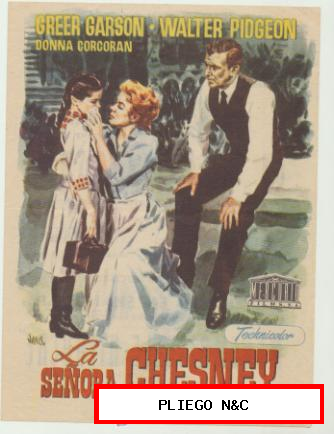 La Señora Chesney. Sencillo de Mercurio. Cines de Canet de Mar 1956