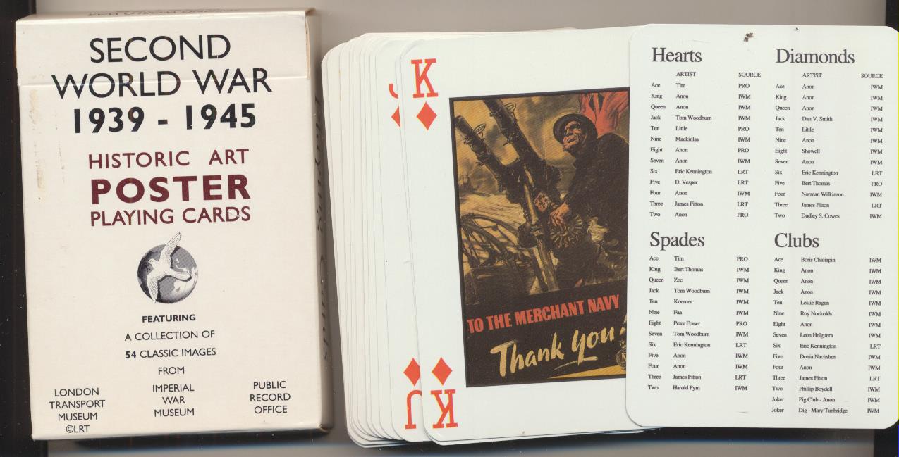 Second World War 1939-1945. Historic Art poster Playing Cards