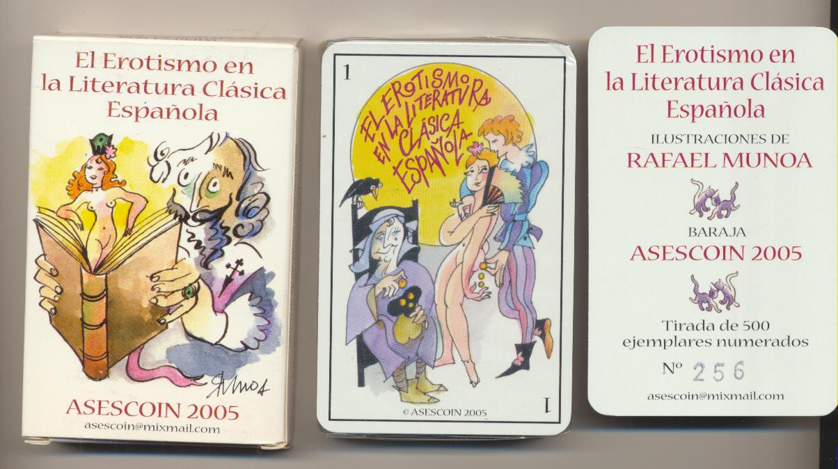 Baraja El Erotismo en la Literatura Clásica Española. Asescoin 2005. Precintada