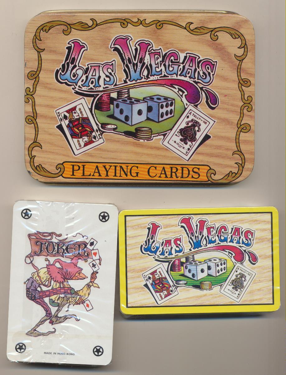 Playing Cards Las Vegas. Lata con dos Barajas. Made in Hong-Kong. Precintadas