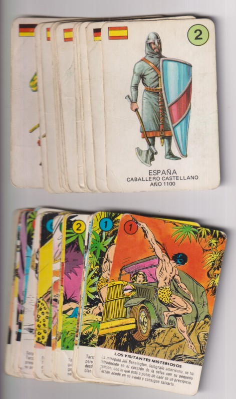 Uniformes Militares 13 cartas (Ediciones Recreativas) Tarzán 22 cartas (Fournier)