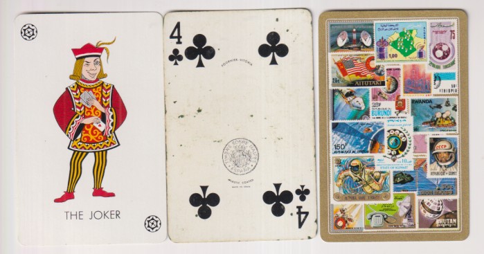 Baraja de poker. Naipes Fournier. 55 Cartas. Publicidad de Filatelia. usada