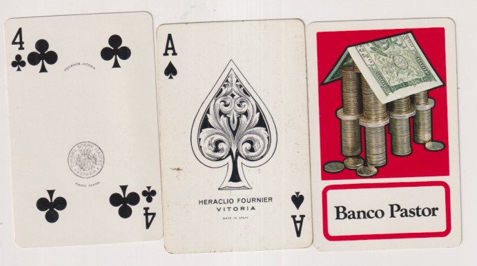 Baraja de Poker. Heraclio Fournier. 55 Cartas. Publicidad de Banco Pastor