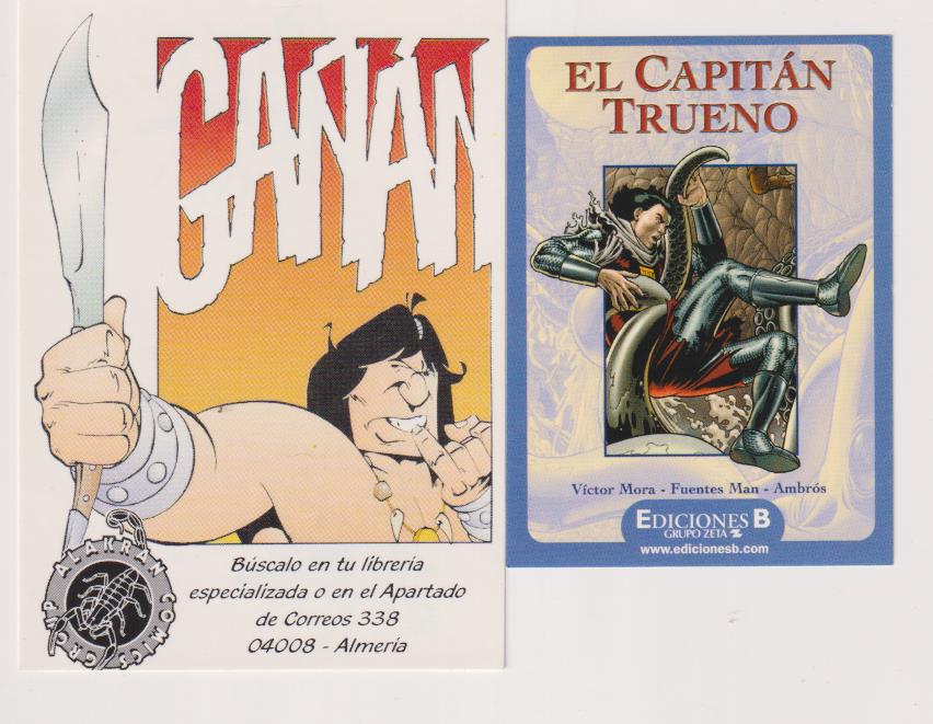 Lote de 2 pegatinas: Gañán de Alacrán comic y Capitán Trueno de Ediciones B