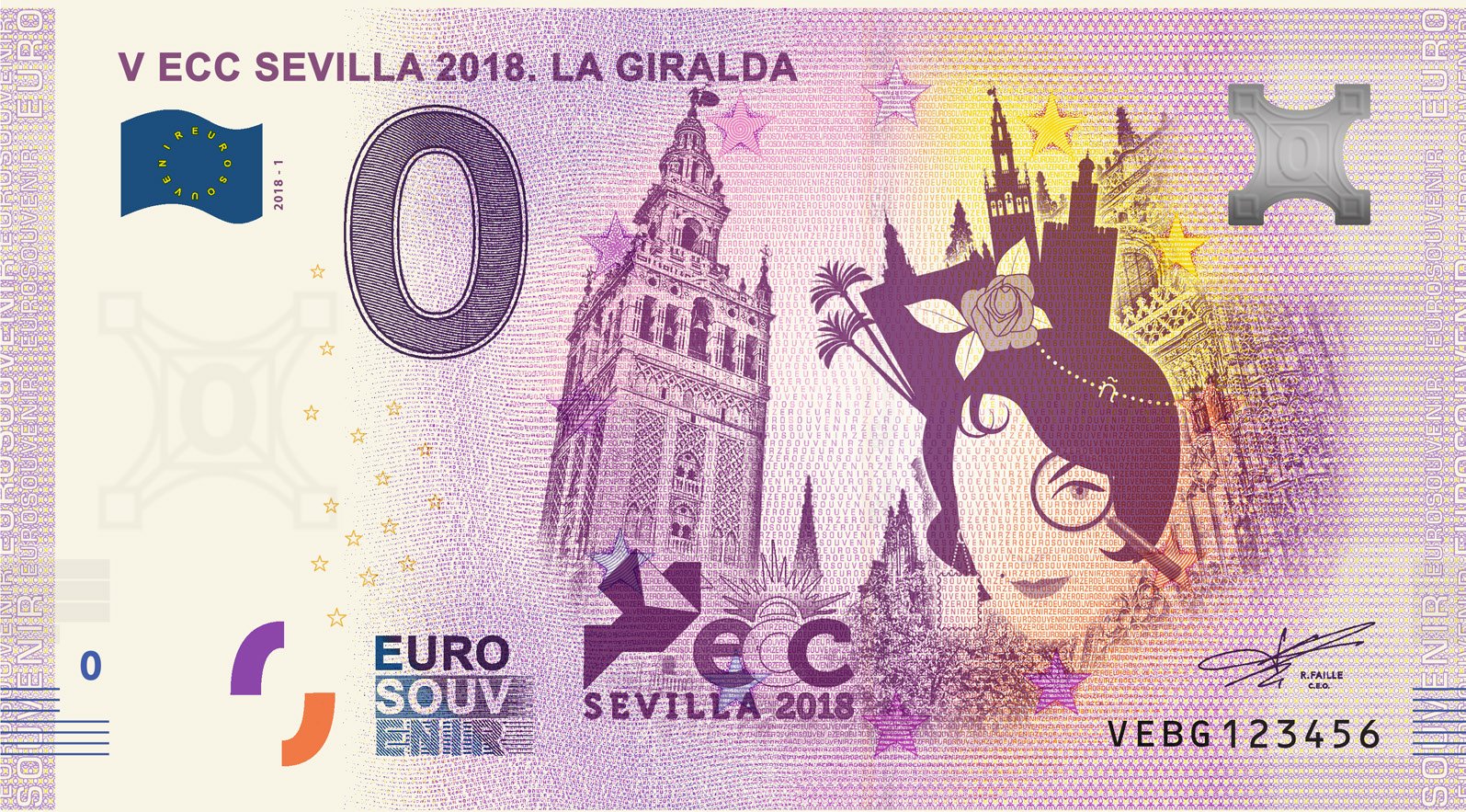Billete 0 Euro Souvenir. Sevilla 2018