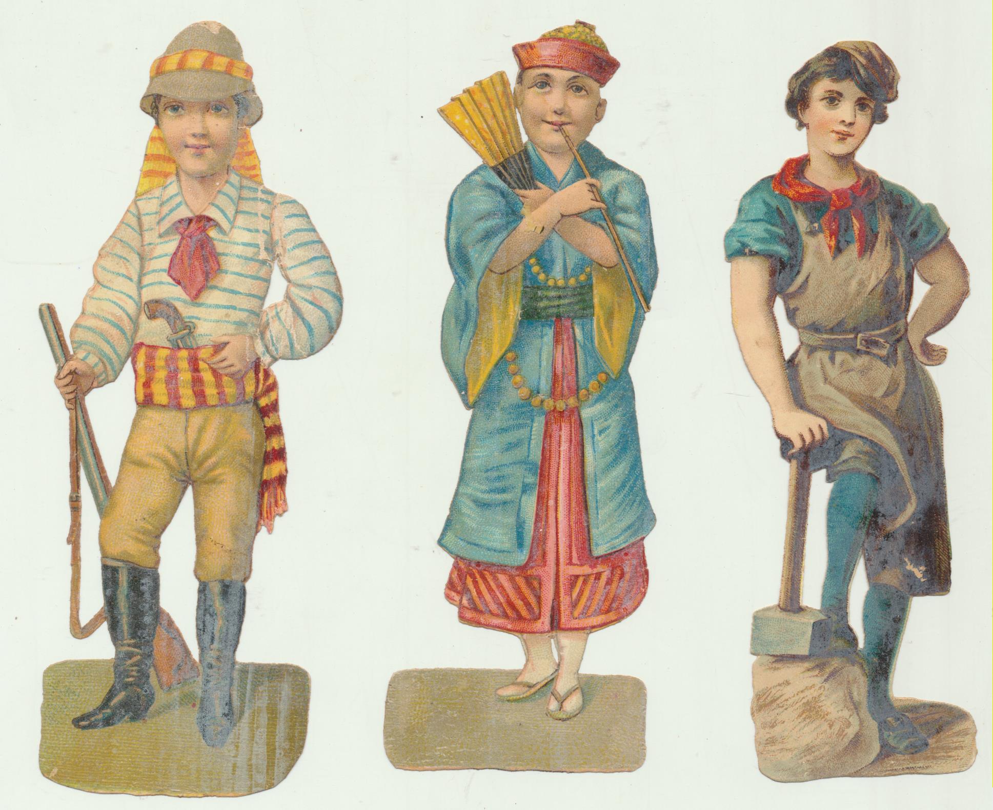 Lote de 3 Cromos Troquelados (12,5 cms) Siglo XIX-XX