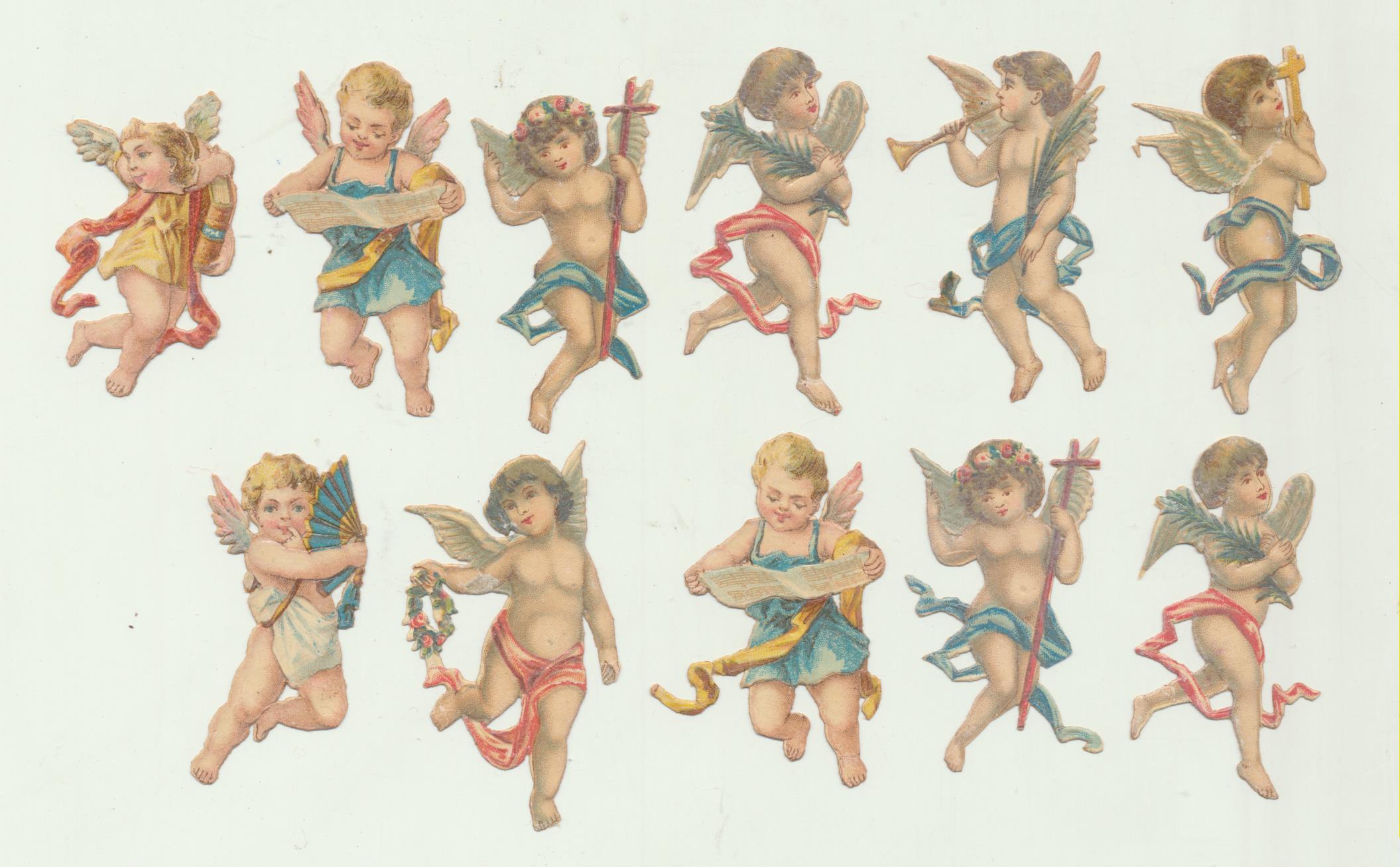Lote de 11 Cromos Troquelados (5,5 cms) Siglo XIX-XX