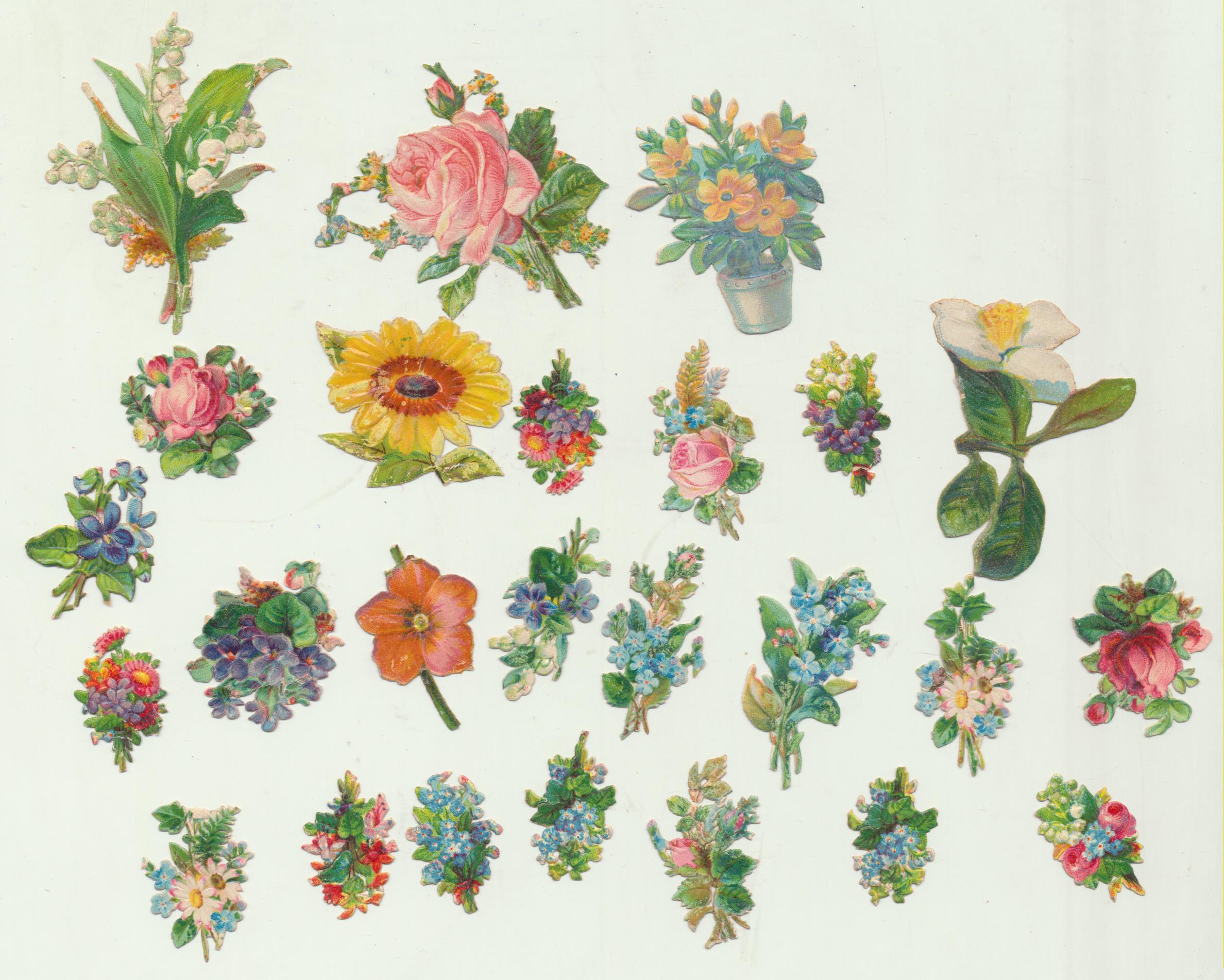 Lote de 25 Cromos Troquelados (5 a 2,4 cms.) Siglo XIX-XX
