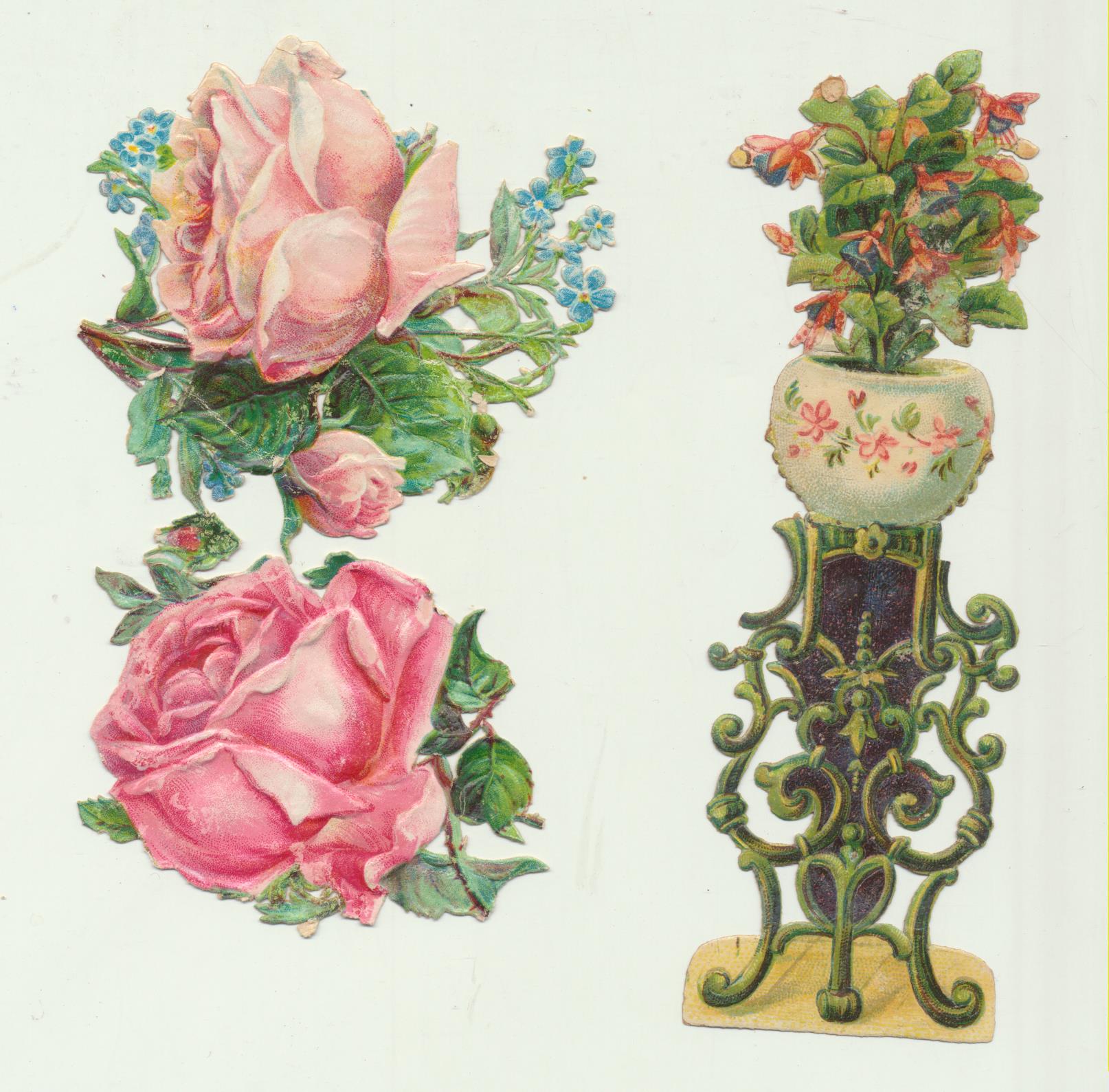 Lote de 3 Cromos Troquelados (13 a 5,5 cms) Siglo XIX-XX