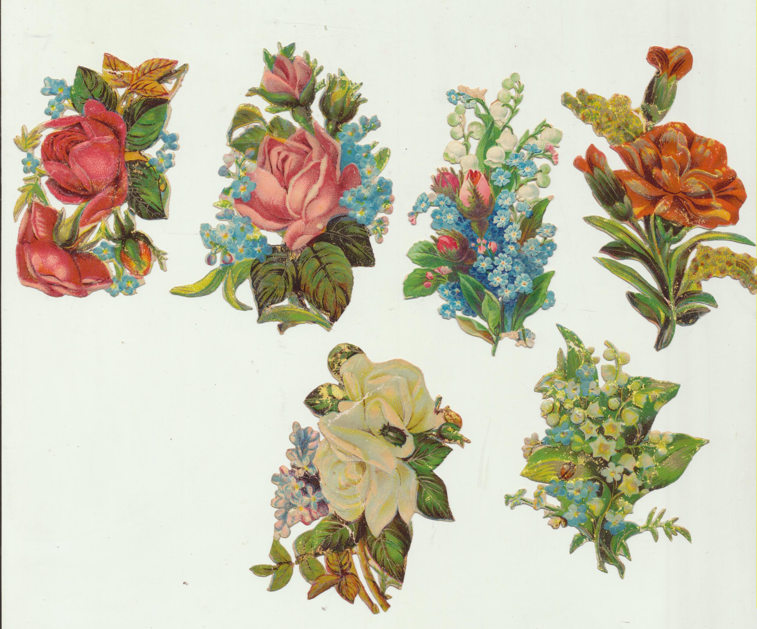 Lote de 6 Cromos Troquelados ( 9 y 8 cms) Siglo XIX-XX