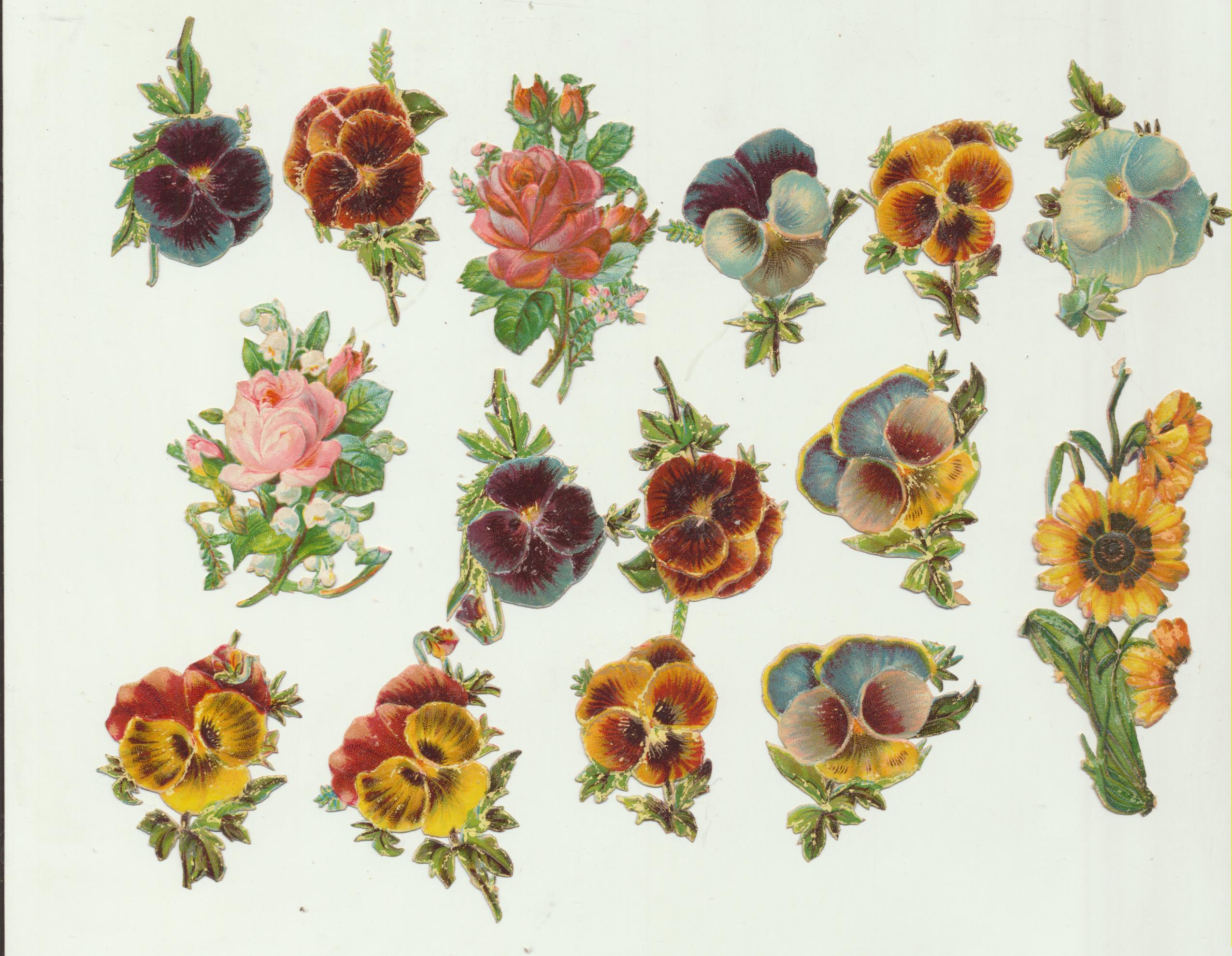 Lote de 15 Cromos Troquelados (8 a 4 cms) Siglo XIX-XX