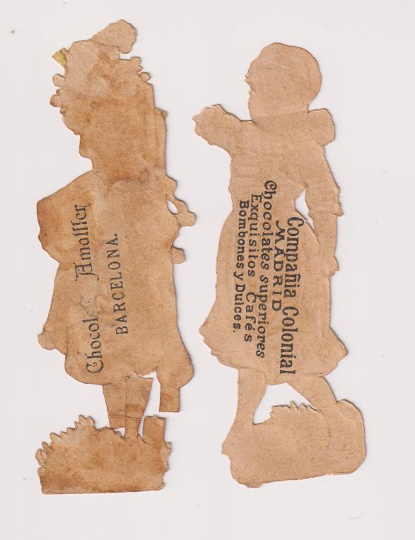 Lote de 2 cromos Troquelados (11 y 10 cms.) La Colonial y Amatller. Siglo XIX-XX