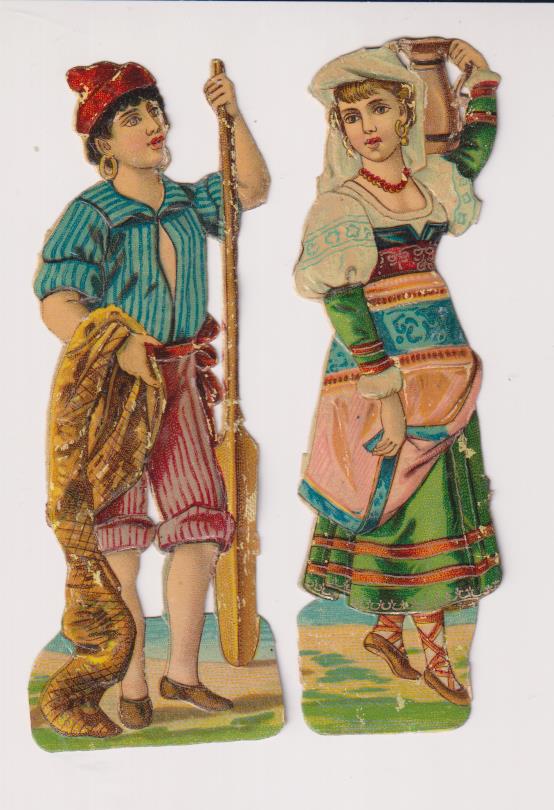 Lote de 2 Cromos Troquelados (12 cms.) Siglo XIX-XX