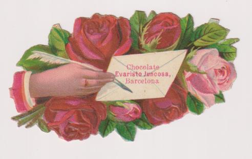 Chocolate Evaristo Juncosa. Cromo Troquelado (8x4,5 cms.) Siglo XIX-XX